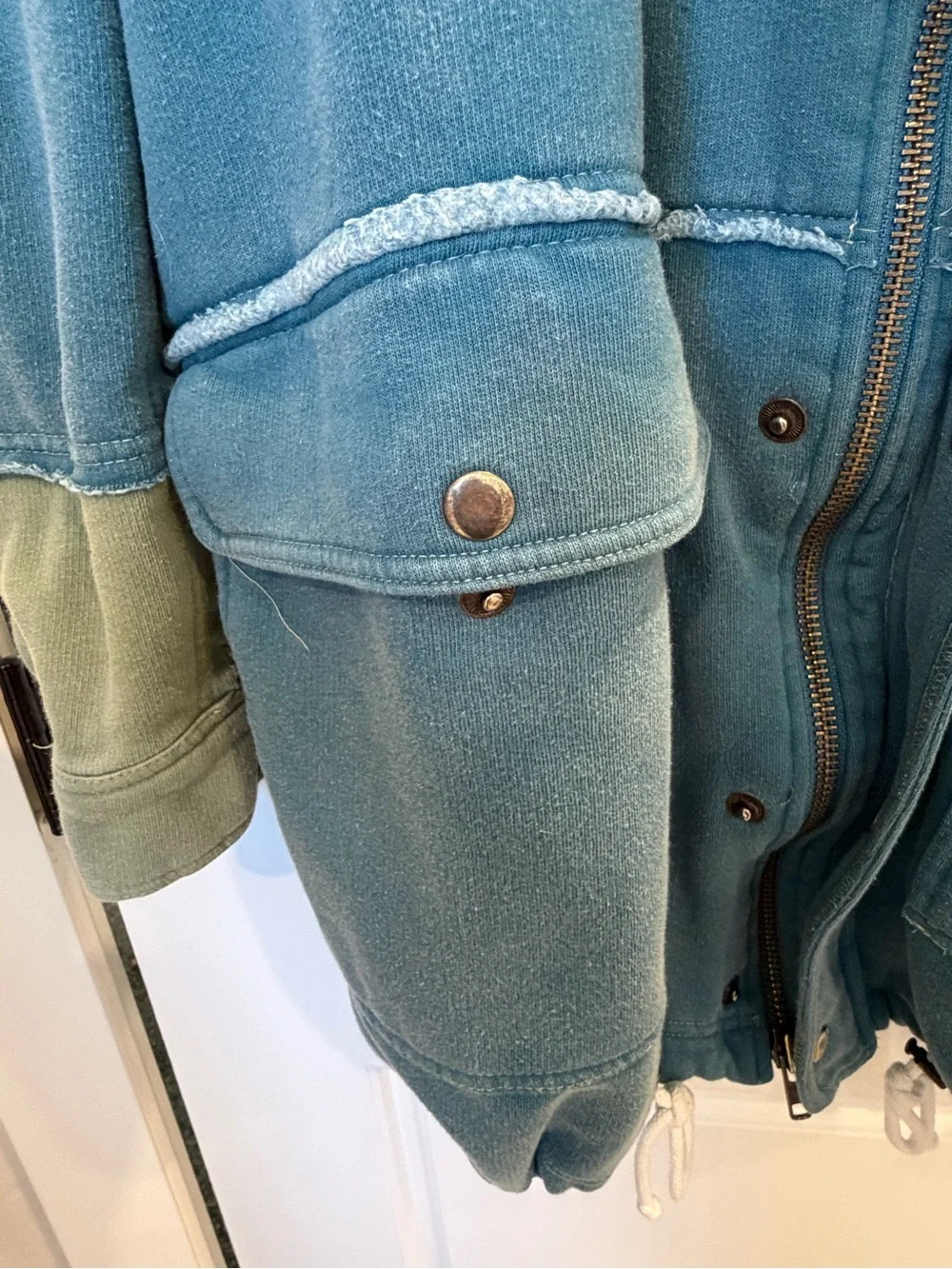 Free People Radio Cardi Hoodie Jacket Top Teal - Picture 3 of 14